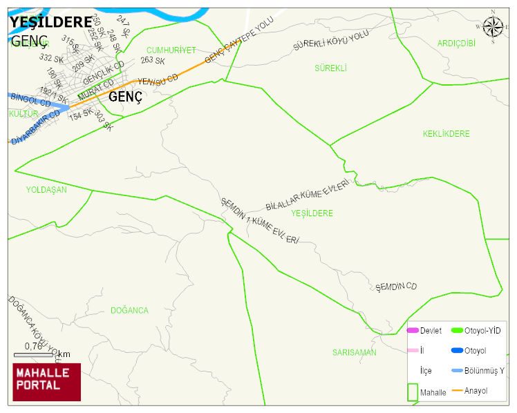 YEŞİLDERE Mahallesi Haritası | Yükselti ve Doğa Özellikleri