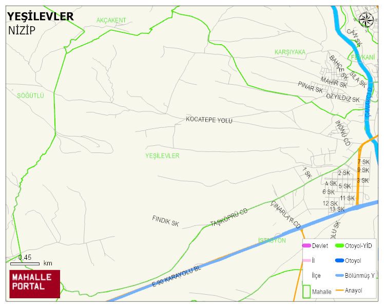 YEŞİLEVLER Mahallesi Haritası | Güncel Mahalle ve Köy Haritası