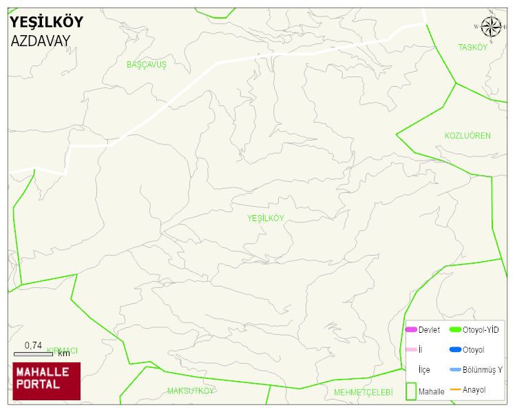YEŞİLKÖY Köyü Haritası | Mahalle ve Köy Sınırı