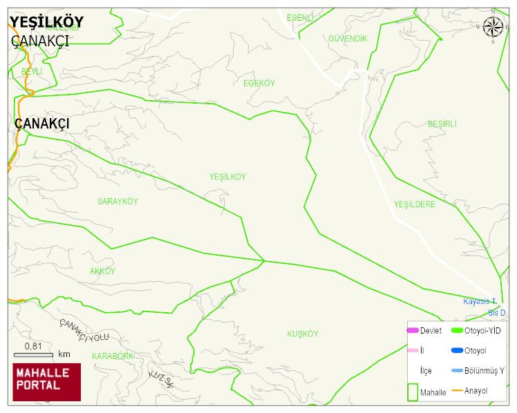 YEŞİLKÖY Köyü Haritası | İnteraktif Köy ve Mahalle Sınırları