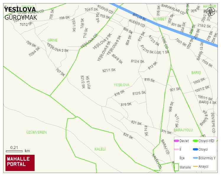 YEŞİLOVA Mahallesi Haritası | Detaylı Köy ve Mahalle Görünümü