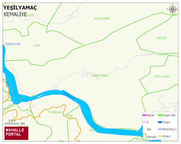 YEŞİLYAMAÇ Köyü Haritası | Mahalle Sokak Haritası