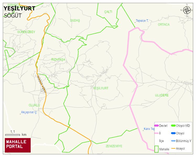 YEŞİLYURT Köyü Haritası | İnteraktif Köy ve Mahalle Sınırları