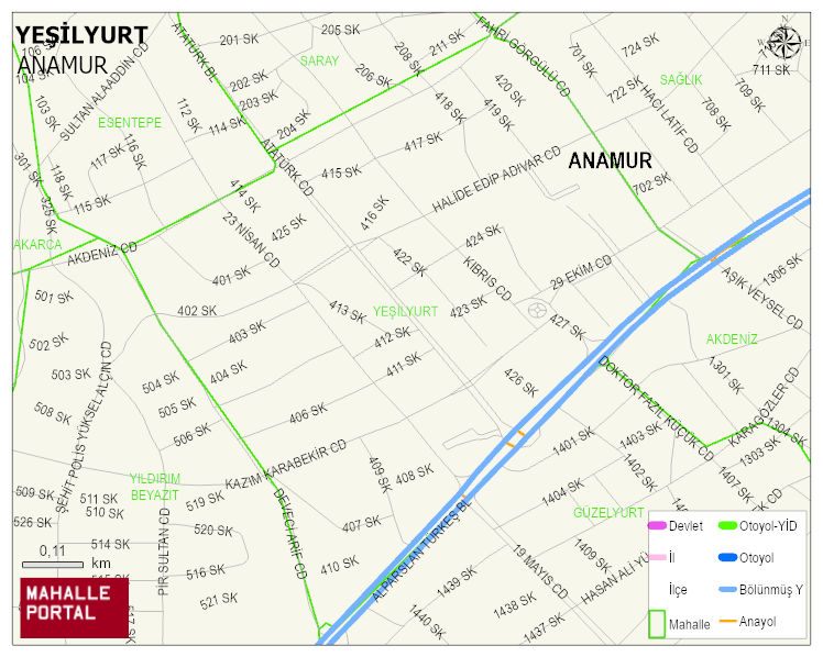 YEŞİLYURT Mahallesi Haritası | Coğrafi Yapı ve Detaylı Haritası