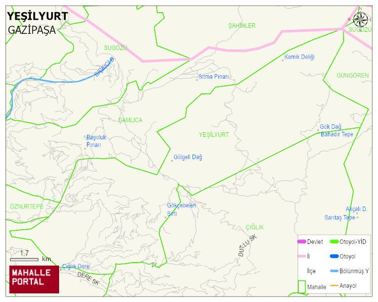 YEŞİLYURT Mahallesi Haritası | İnteraktif Köy ve Mahalle Sınırları