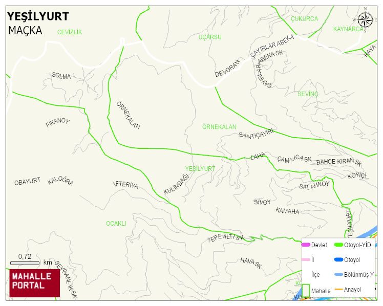YEŞİLYURT Mahallesi Haritası | Coğrafi Yapı ve Detaylı Haritası
