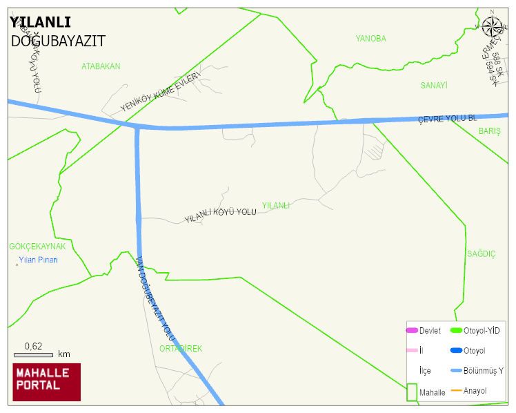 YILANLI Köyü Haritası | Mahalle ve Köy Sınırı