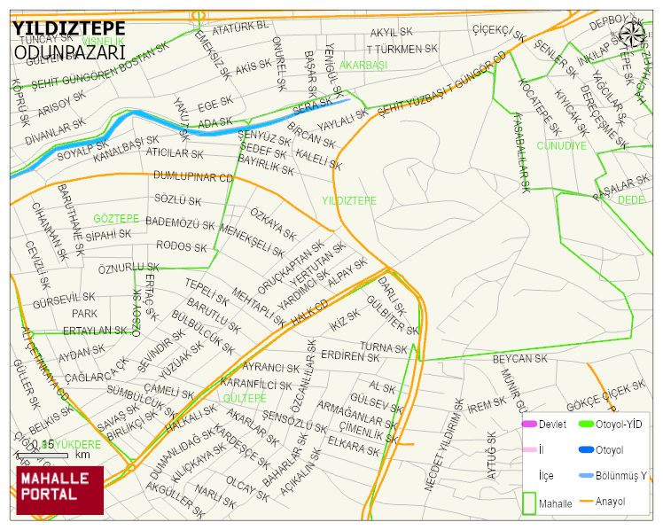 YILDIZTEPE Mahallesi Haritası | Mahalle ve Köy Sınırı