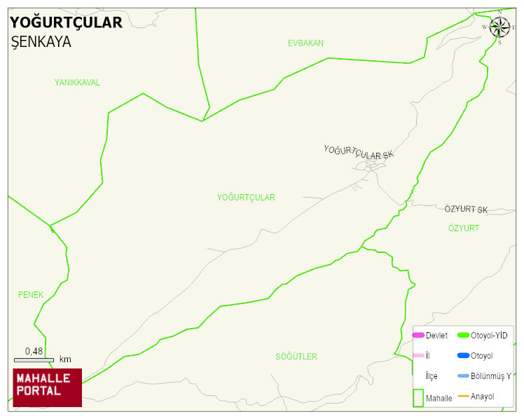 YOĞURTÇULAR Mahallesi Haritası | Yükselti ve Doğa Özellikleri