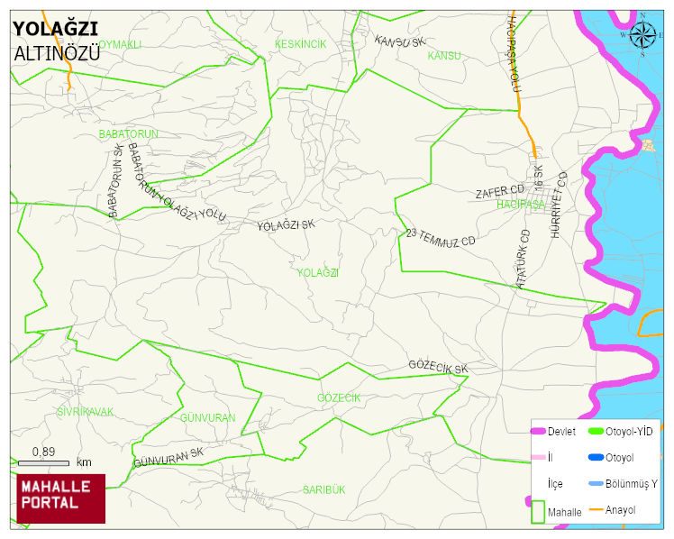 YOLAĞZI Mahallesi Haritası | İnteraktif Köy ve Mahalle Sınırları