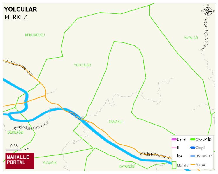 YOLCULAR Köyü Haritası | Mahalle ve Köy Sınırı