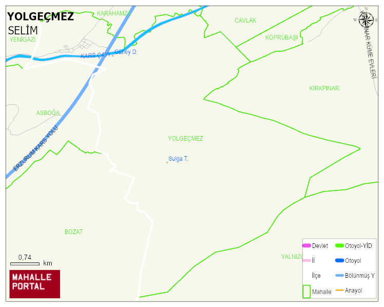 YOLGEÇMEZ Köyü Haritası | Mahalle ve Köy Sınırı