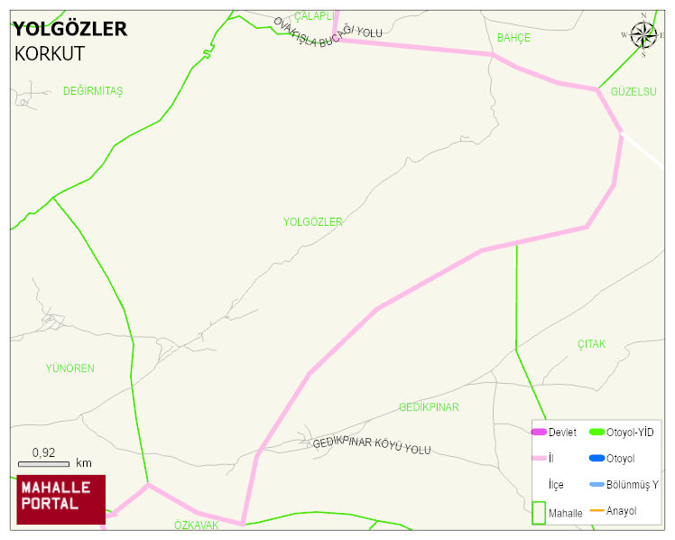 YOLGÖZLER Köyü Haritası | Coğrafi Yapı ve Detaylı Haritası