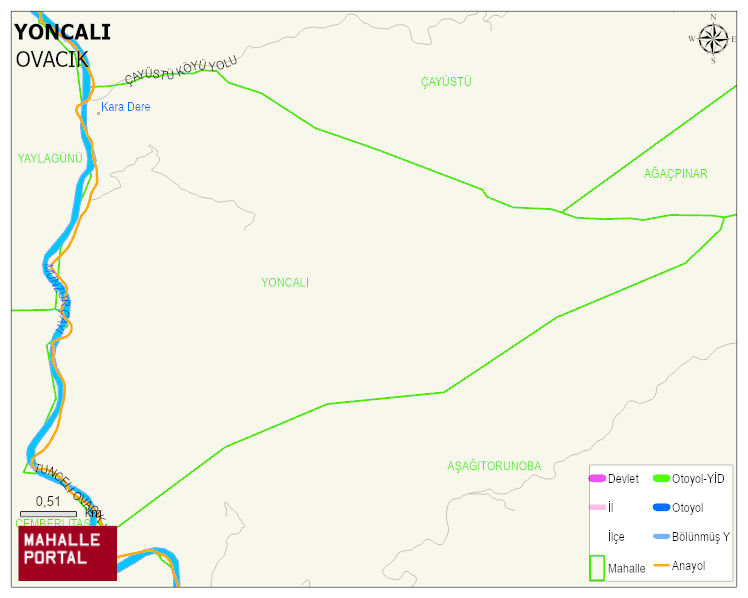 YONCALI Köyü Haritası | Detaylı Köy ve Mahalle Görünümü