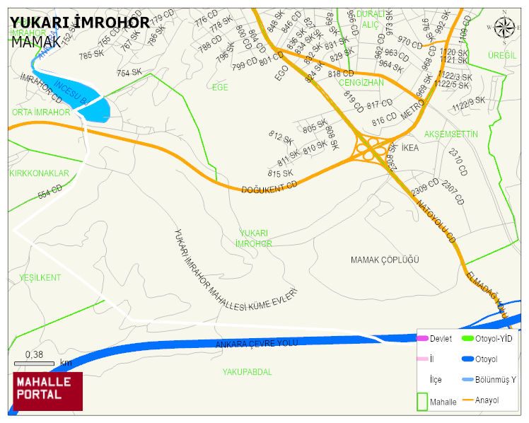 YUKARI İMROHOR Mahallesi Haritası | Detaylı Köy ve Mahalle Görünümü