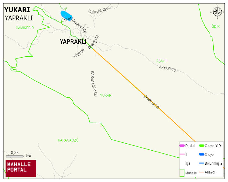 YUKARI Mahallesi Haritası | Mahalle ve Köy Sınırı