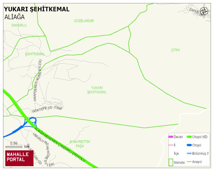YUKARI ŞEHİTKEMAL Mahallesi Haritası | Sayısal Bölge Görünümü