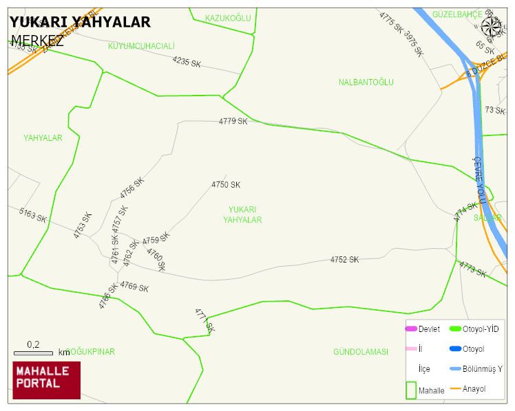 YUKARI YAHYALAR Mahallesi Haritası | Mahalle Sokak Haritası