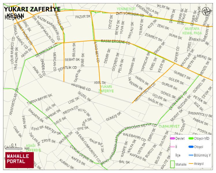 YUKARI ZAFERİYE Mahallesi Haritası | Detaylı Köy ve Mahalle Görünümü
