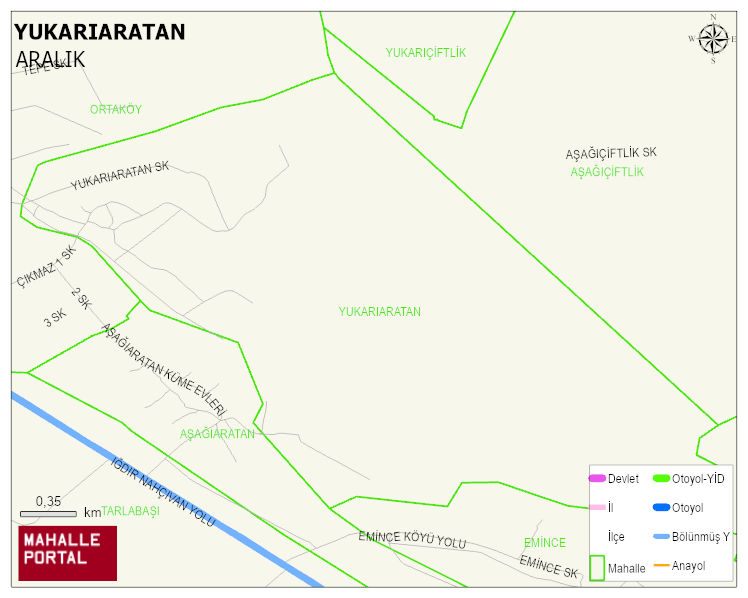 YUKARIARATAN Köyü Haritası | Coğrafi Yapı ve Detaylı Haritası