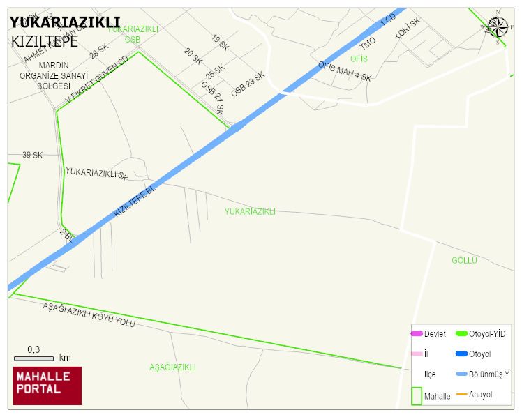 YUKARIAZIKLI Mahallesi Haritası | Coğrafi Yapı ve Detaylı Haritası