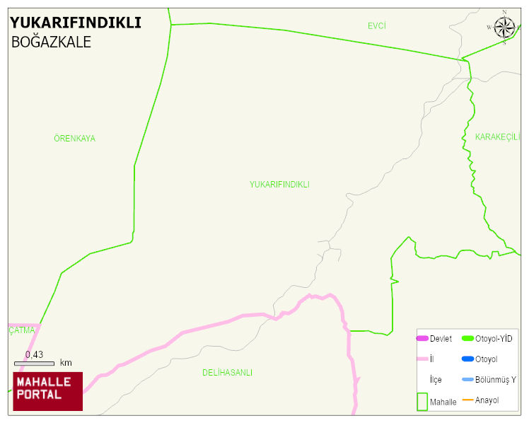 YUKARIFINDIKLI Köyü Haritası | İnteraktif Köy ve Mahalle Sınırları