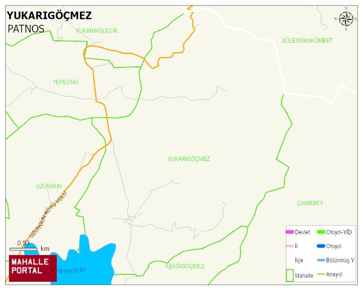 YUKARIGÖÇMEZ Köyü Haritası | Mahalle ve Köy Sınırı