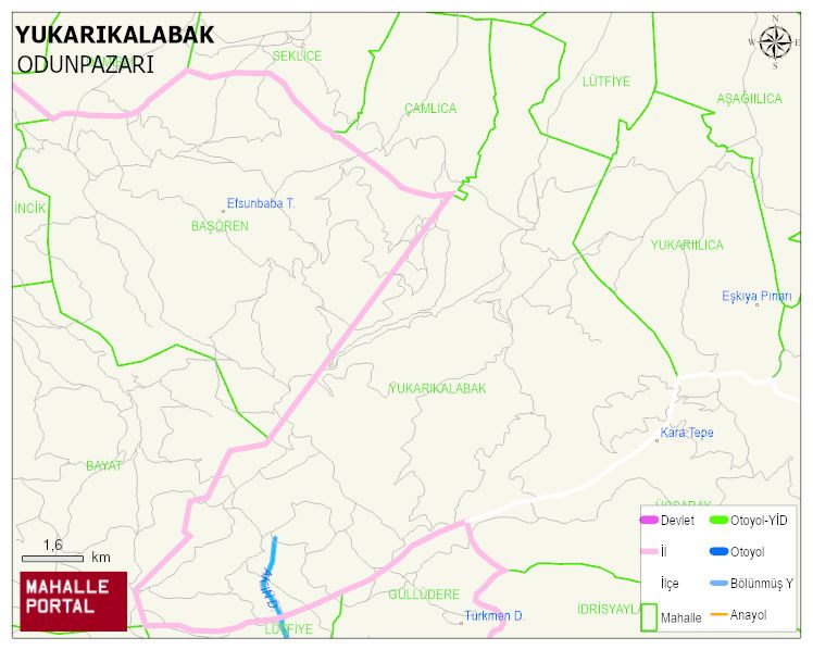 YUKARIKALABAK Mahallesi Haritası | Coğrafi Yapı ve Detaylı Haritası