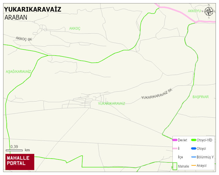 YUKARIKARAVAİZ Mahallesi Haritası | Detaylı Köy ve Mahalle Görünümü