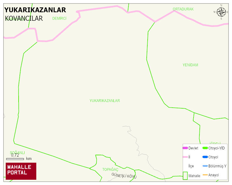 YUKARIKAZANLAR Köyü Haritası | Dağlar, Ovalar ve Akarsu Bilgileri