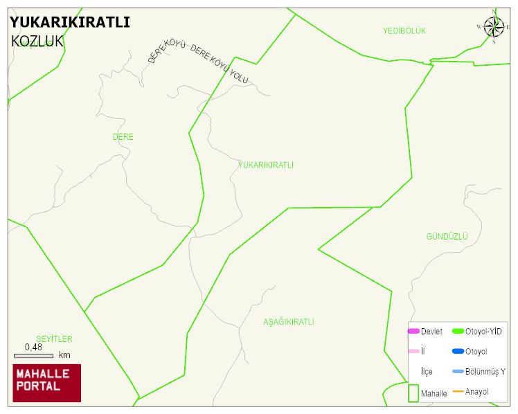 YUKARIKIRATLI Köyü Haritası | Yükselti ve Doğa Özellikleri