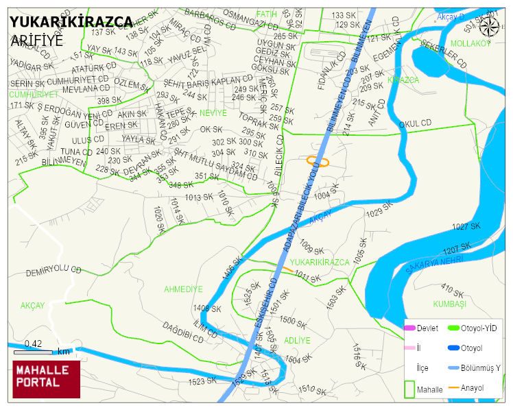 YUKARIKİRAZCA Mahallesi Haritası | Sayısal Bölge Görünümü