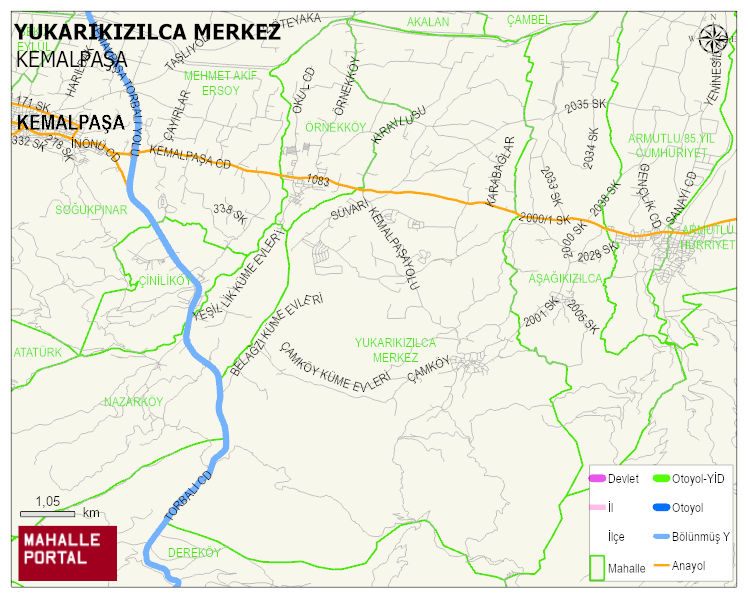 YUKARIKIZILCA MERKEZ Mahallesi Haritası | Güncel Mahalle ve Köy Haritası