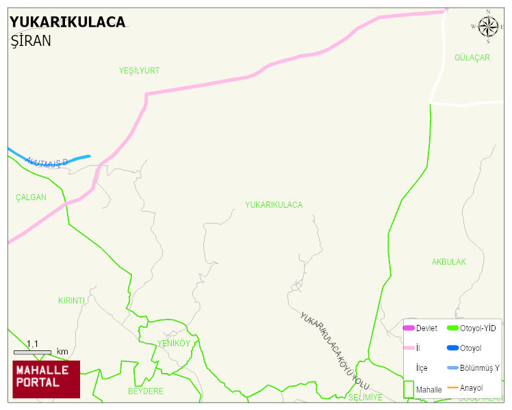 YUKARIKULACA Köyü Haritası | Coğrafi Yapı ve Detaylı Haritası