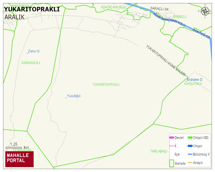 YUKARITOPRAKLI Köyü Haritası | Detaylı Köy ve Mahalle Görünümü