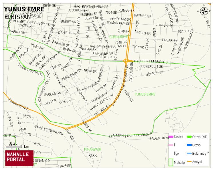 YUNUS EMRE Mahallesi Haritası | Mahalle ve Köy Sınırı
