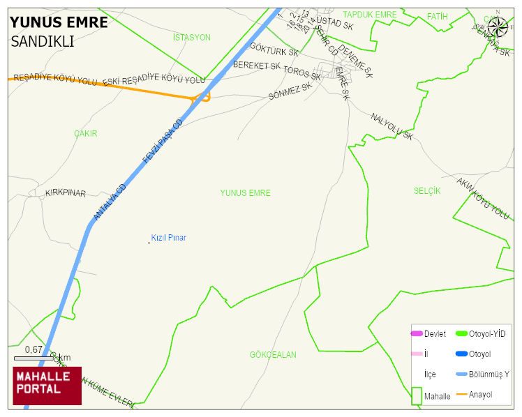 YUNUS EMRE Mahallesi Haritası | İnteraktif Köy ve Mahalle Sınırları