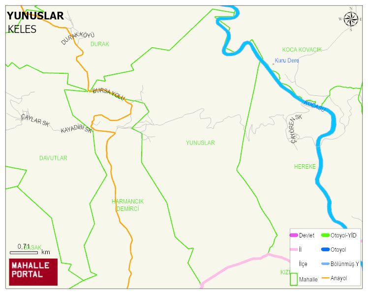 YUNUSLAR Mahallesi Haritası | Mahalle ve Köy Sınırı
