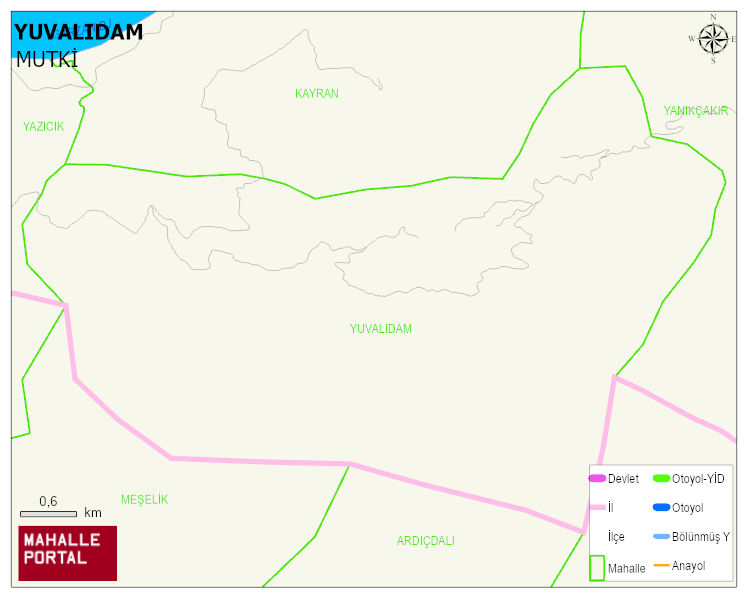 YUVALIDAM Köyü Haritası | Mahalle ve Köy Sınırı