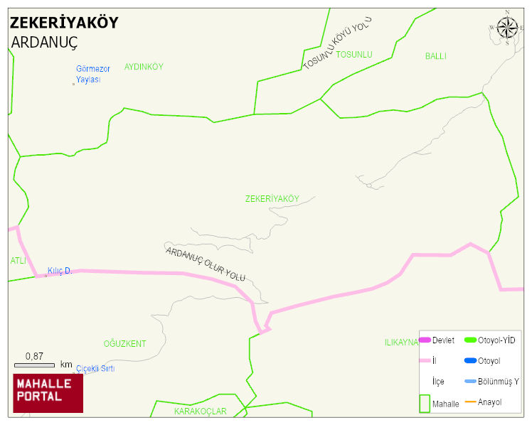 ZEKERİYAKÖY Köyü Haritası | Coğrafi Yapı ve Detaylı Haritası
