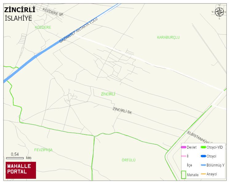 ZİNCİRLİ Mahallesi Haritası | Mahalle ve Köy Sınırı
