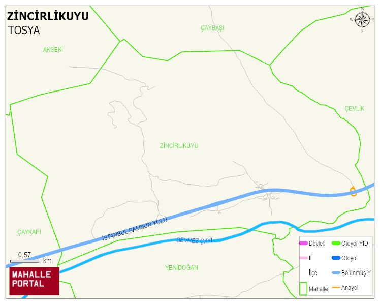 ZİNCİRLİKUYU Köyü Haritası | Sayısal Bölge Görünümü